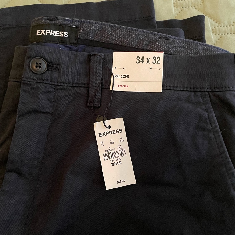 Express Men Blue Chinos Classic Straight-Leg